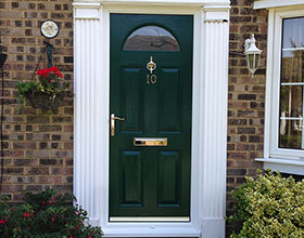 Green composite front door