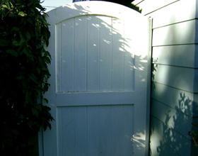 White wood garden gate