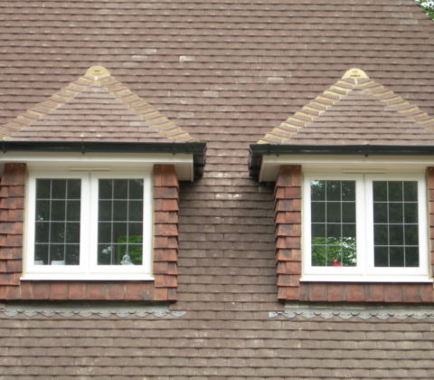 tiled roof and gable windows